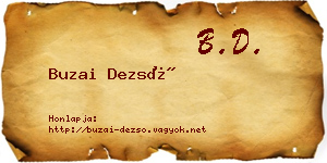 Buzai Dezső névjegykártya